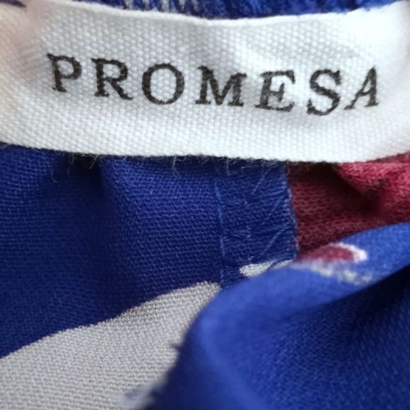 Promesa Blue and Red Floral Off-Shoulder Dress - Picture 7 of 8